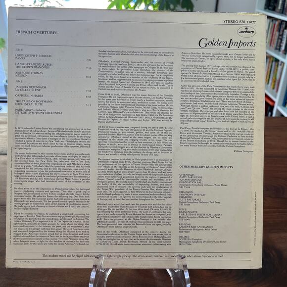 French Overtures Paul Paray Vinyl LP Mercury SRI 75077 Import Netherlands - Picture 7 of 7